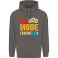DJ Mode On DJing Music Mens 80% Cotton Hoodie Charcoal