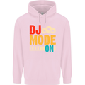 DJ Mode On DJing Music Mens 80% Cotton Hoodie Light Pink