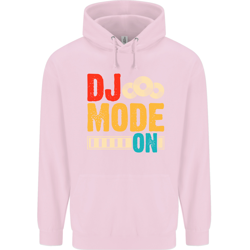 DJ Mode On DJing Music Mens 80% Cotton Hoodie Light Pink