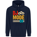 DJ Mode On DJing Music Mens 80% Cotton Hoodie Navy Blue