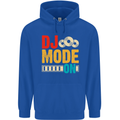 DJ Mode On DJing Music Mens 80% Cotton Hoodie Royal Blue