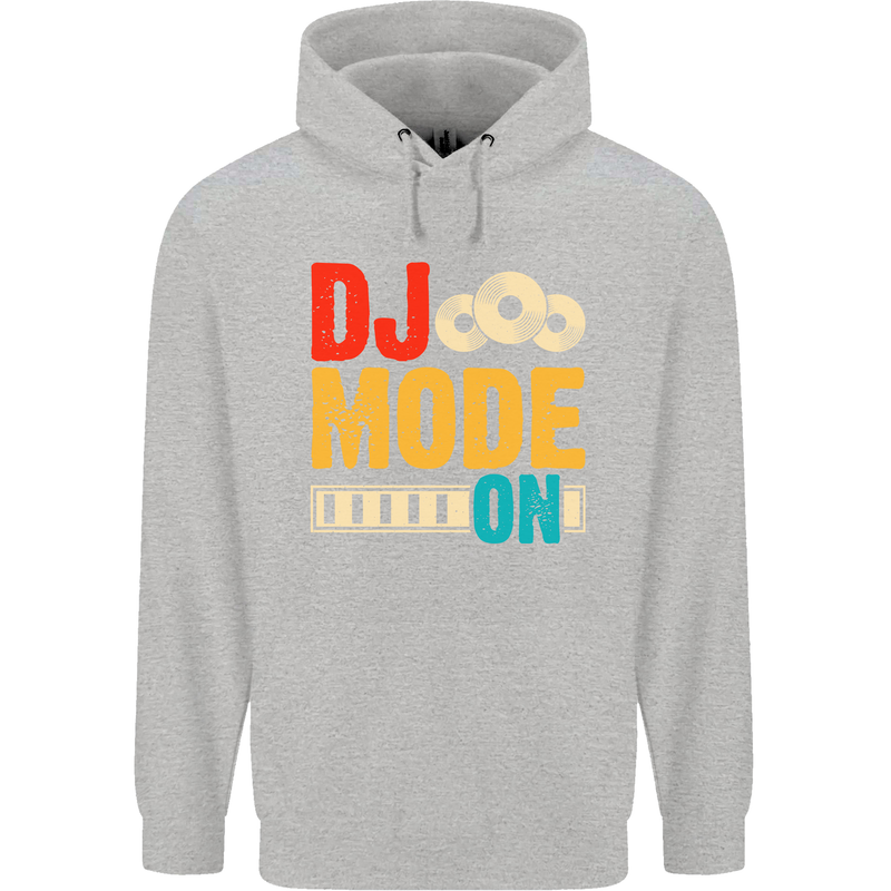 DJ Mode On DJing Music Mens 80% Cotton Hoodie Sports Grey