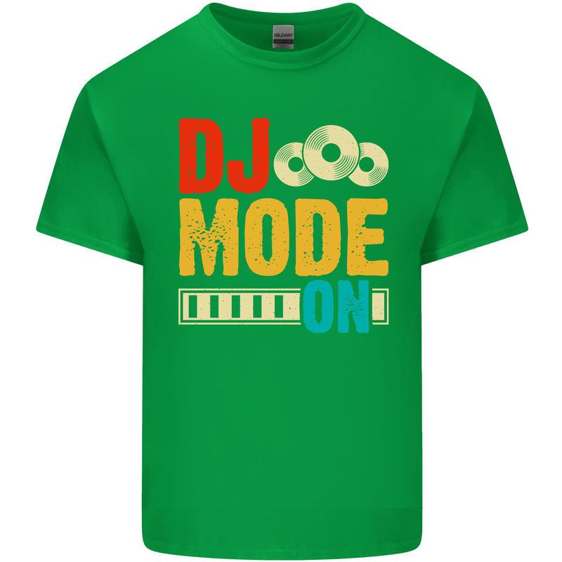 DJ Mode On DJing Music Mens Cotton T-Shirt Tee Top Irish Green