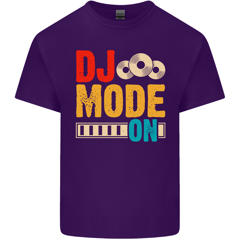 DJ Mode On DJing Music Mens Cotton T-Shirt Tee Top Purple