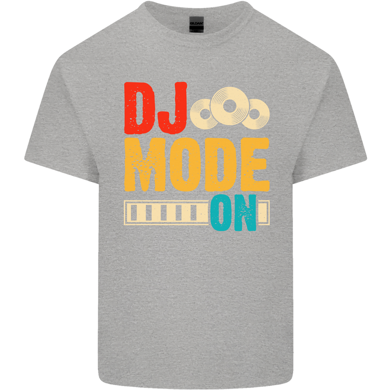 DJ Mode On DJing Music Mens Cotton T-Shirt Tee Top Sports Grey