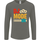 DJ Mode On DJing Music Mens Long Sleeve T-Shirt Charcoal