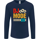 DJ Mode On DJing Music Mens Long Sleeve T-Shirt Navy Blue