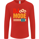 DJ Mode On DJing Music Mens Long Sleeve T-Shirt Red