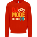 DJ Mode On DJing Music Mens Sweatshirt Jumper Bright Red