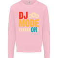 DJ Mode On DJing Music Mens Sweatshirt Jumper Light Pink