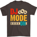 DJ Mode On DJing Music Mens T-Shirt 100% Cotton Dark Chocolate