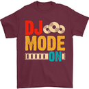 DJ Mode On DJing Music Mens T-Shirt 100% Cotton Maroon