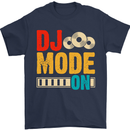 DJ Mode On DJing Music Mens T-Shirt 100% Cotton Navy Blue