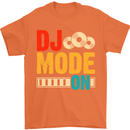 DJ Mode On DJing Music Mens T-Shirt 100% Cotton Orange