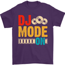 DJ Mode On DJing Music Mens T-Shirt 100% Cotton Purple