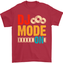 DJ Mode On DJing Music Mens T-Shirt 100% Cotton Red
