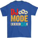 DJ Mode On DJing Music Mens T-Shirt 100% Cotton Royal Blue
