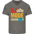 DJ Mode On DJing Music Mens V-Neck Cotton T-Shirt Charcoal
