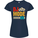 DJ Mode On DJing Music Womens Petite Cut T-Shirt Navy Blue