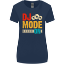 DJ Mode On DJing Music Womens Wider Cut T-Shirt Navy Blue