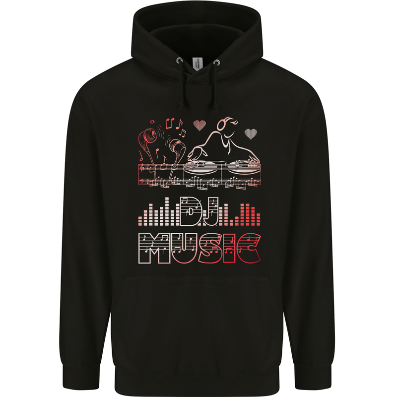 DJ Music Tekno Dance Rave Acid House Childrens Kids Hoodie Black