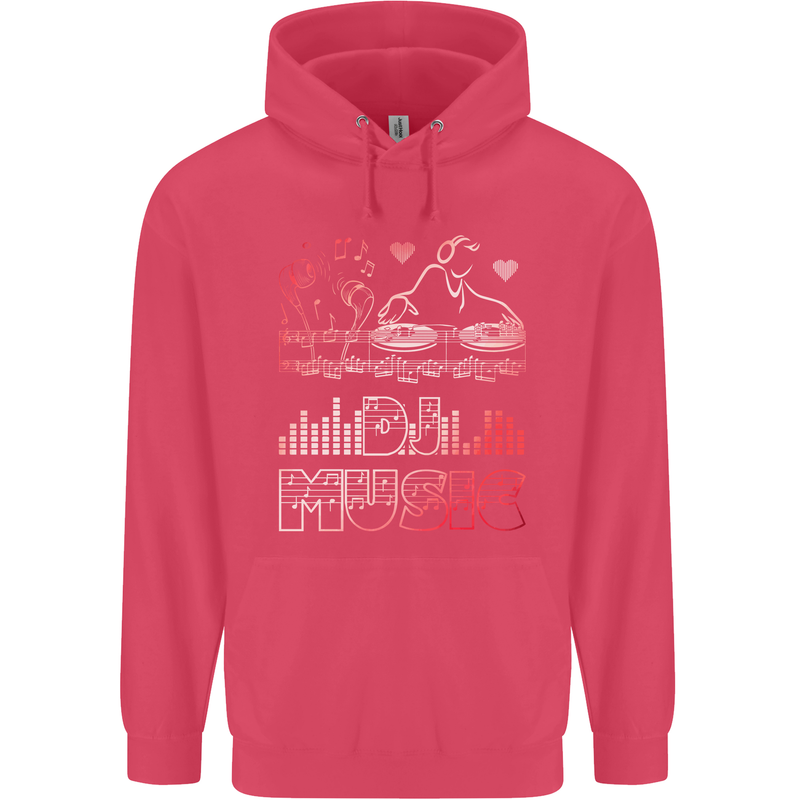 DJ Music Tekno Dance Rave Acid House Childrens Kids Hoodie Heliconia