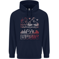 DJ Music Tekno Dance Rave Acid House Childrens Kids Hoodie Navy Blue