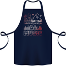 DJ Music Tekno Dance Rave Acid House Cotton Apron 100% Organic Navy Blue