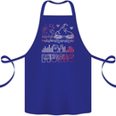 DJ Music Tekno Dance Rave Acid House Cotton Apron 100% Organic Royal Blue