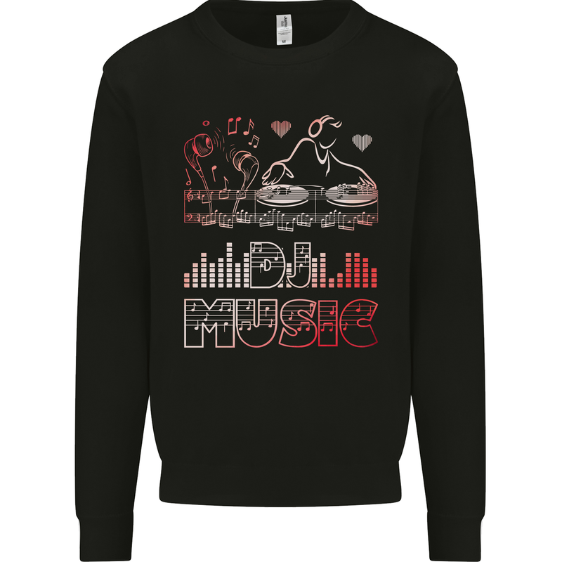 DJ Music Tekno Dance Rave Acid House Kids Sweatshirt Jumper Black