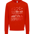 DJ Music Tekno Dance Rave Acid House Kids Sweatshirt Jumper Bright Red