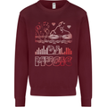 DJ Music Tekno Dance Rave Acid House Kids Sweatshirt Jumper Maroon