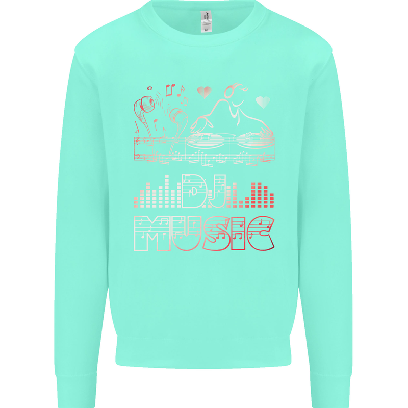 DJ Music Tekno Dance Rave Acid House Kids Sweatshirt Jumper Peppermint