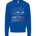DJ Music Tekno Dance Rave Acid House Kids Sweatshirt Jumper Royal Blue