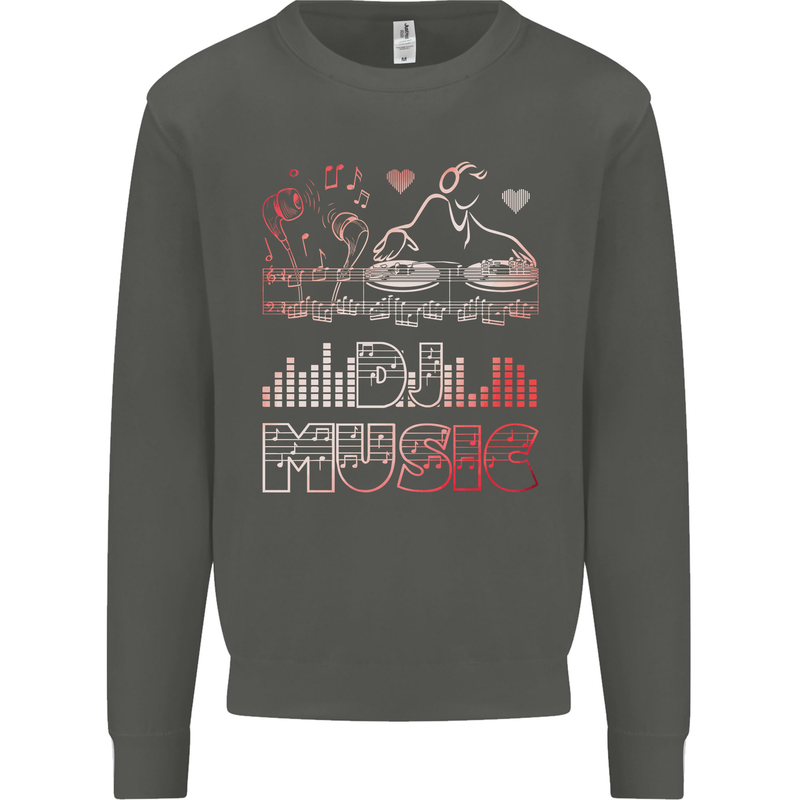 DJ Music Tekno Dance Rave Acid House Kids Sweatshirt Jumper Storm Grey
