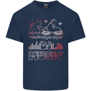 DJ Music Tekno Dance Rave Acid House Kids T-Shirt Childrens Navy Blue