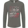 DJ Music Tekno Dance Rave Acid House Mens Long Sleeve T-Shirt Charcoal