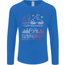 DJ Music Tekno Dance Rave Acid House Mens Long Sleeve T-Shirt Royal Blue
