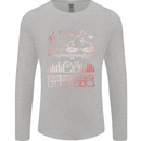DJ Music Tekno Dance Rave Acid House Mens Long Sleeve T-Shirt Sports Grey