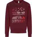 DJ Music Tekno Dance Rave Acid House Mens Sweatshirt Jumper Maroon
