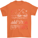 DJ Music Tekno Dance Rave Acid House Mens T-Shirt 100% Cotton Orange