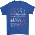 DJ Music Tekno Dance Rave Acid House Mens T-Shirt 100% Cotton Royal Blue