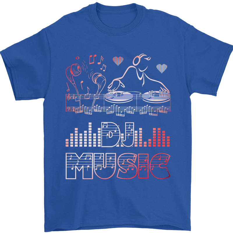 DJ Music Tekno Dance Rave Acid House Mens T-Shirt 100% Cotton Royal Blue