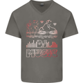 DJ Music Tekno Dance Rave Acid House Mens V-Neck Cotton T-Shirt Charcoal