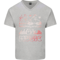 DJ Music Tekno Dance Rave Acid House Mens V-Neck Cotton T-Shirt Sports Grey