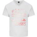 DJ Music Tekno Dance Rave Acid House Mens V-Neck Cotton T-Shirt White