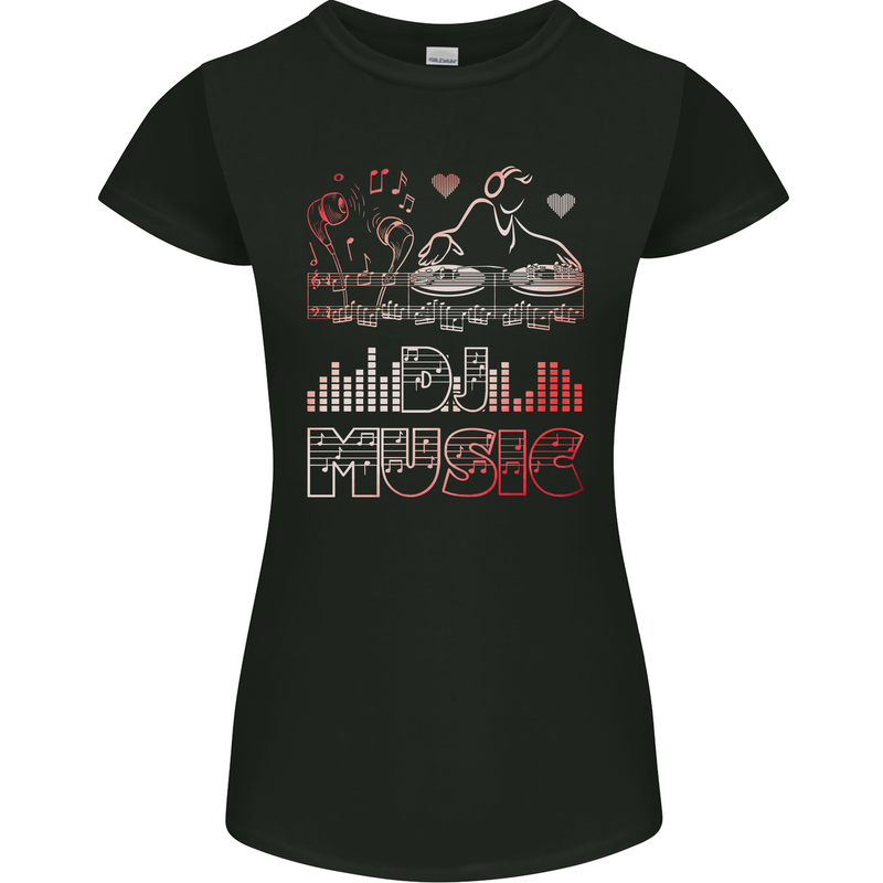 DJ Music Tekno Dance Rave Acid House Womens Petite Cut T-Shirt Black