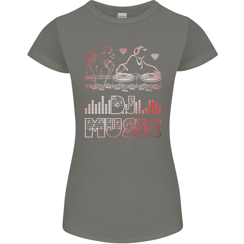 DJ Music Tekno Dance Rave Acid House Womens Petite Cut T-Shirt Charcoal