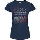 DJ Music Tekno Dance Rave Acid House Womens Petite Cut T-Shirt Navy Blue