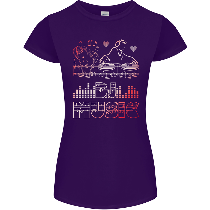 DJ Music Tekno Dance Rave Acid House Womens Petite Cut T-Shirt Purple